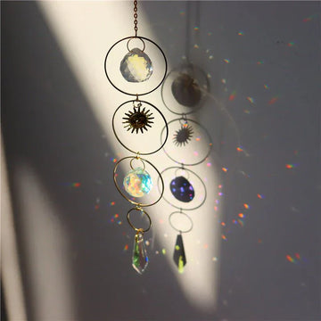 Moon And Hoop And Rainbow Crystal